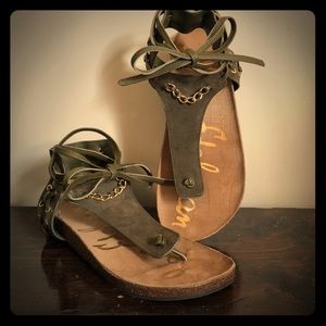 Sam Edelman gladiator olive green suede size 9/39